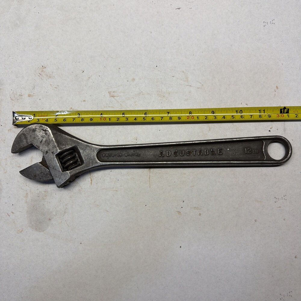 VINTAGE J. H. WILLIAMS & Co SUPERJUSTABLE 12" ADJUSTABLE Crescent WRENCH USA
